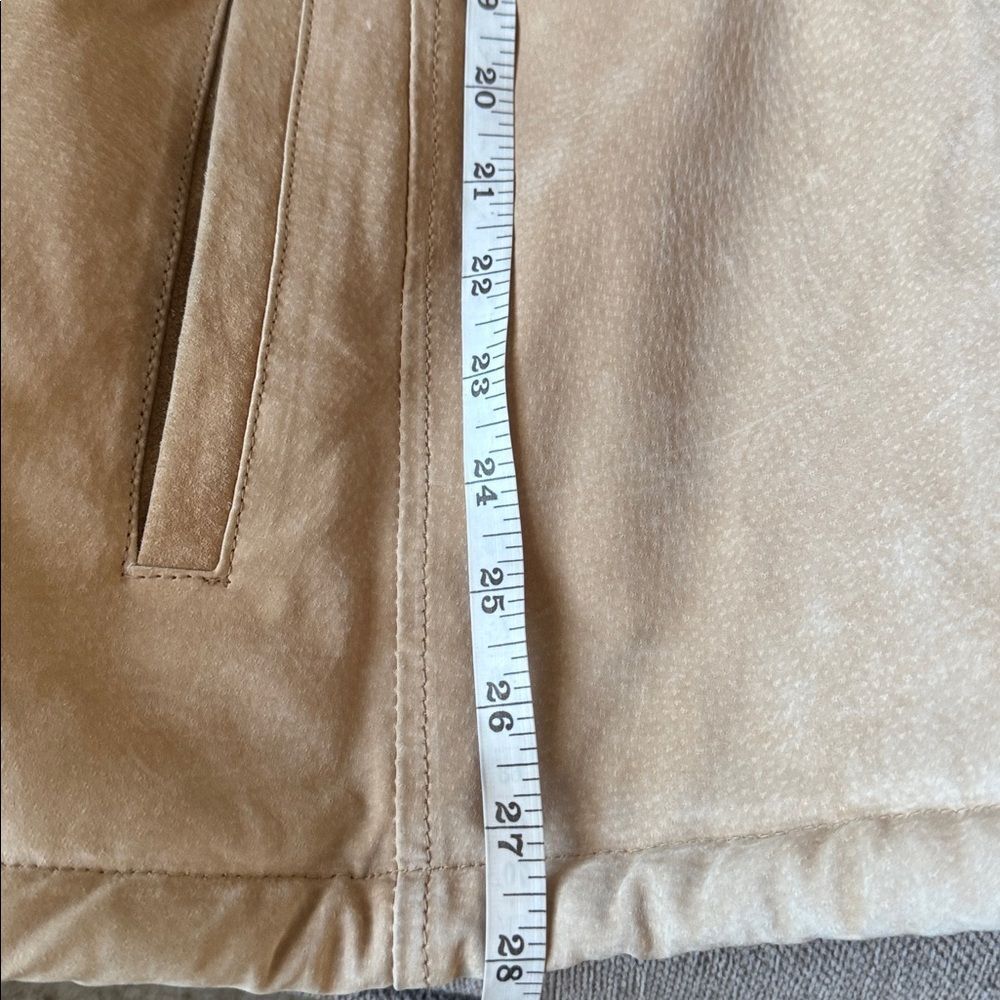 Shearling-Lined Hooded Suede Jacket - Cream Trim - Picture 6 of 16